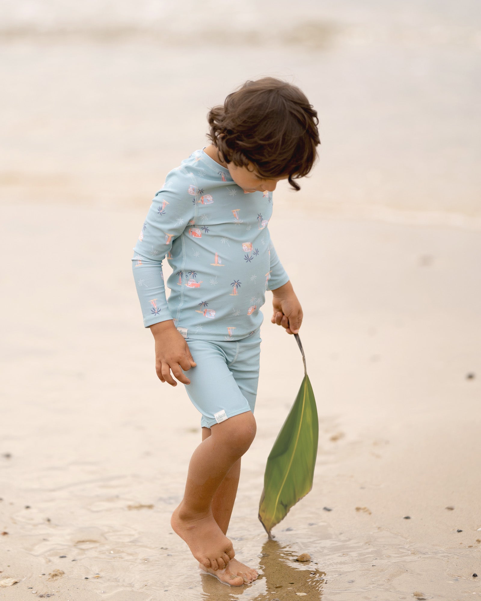 Swim Kids(3-7 years) Rashie Long Sleeve Half Zip Uluwatu