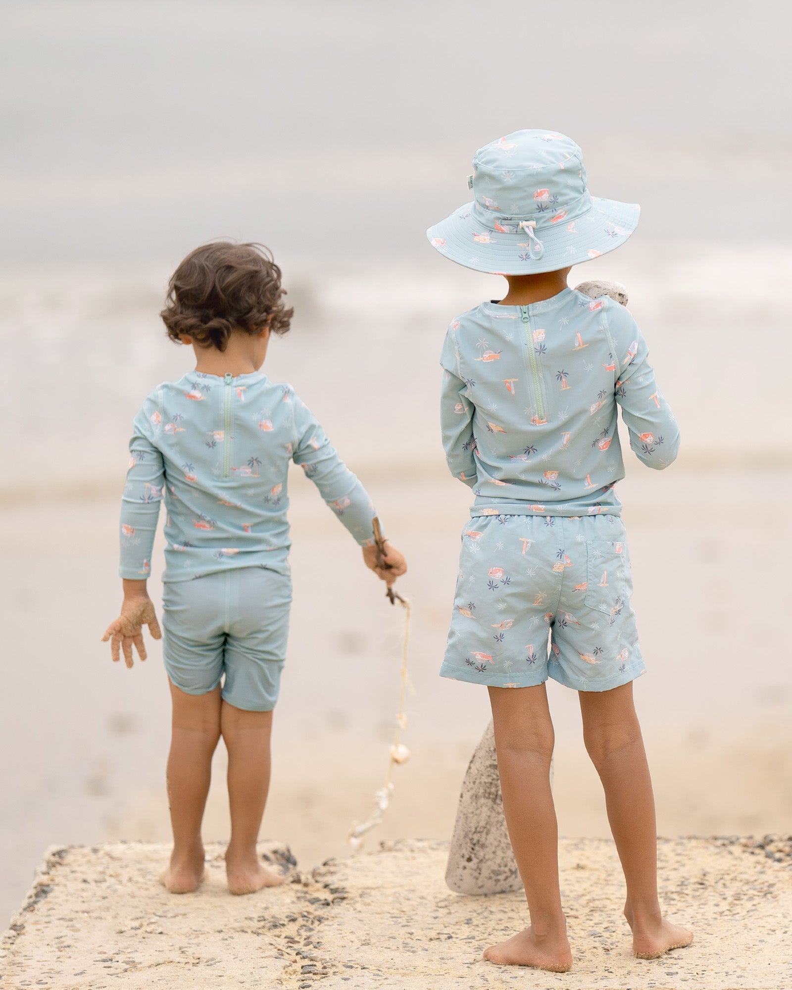 Swim Kids(3-7 years) Rashie Long Sleeve Half Zip Uluwatu