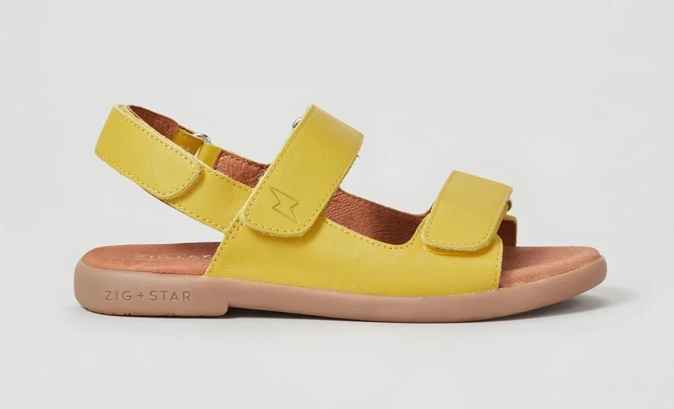 SOLAR unisex strap sandal, Yellow, zig + star