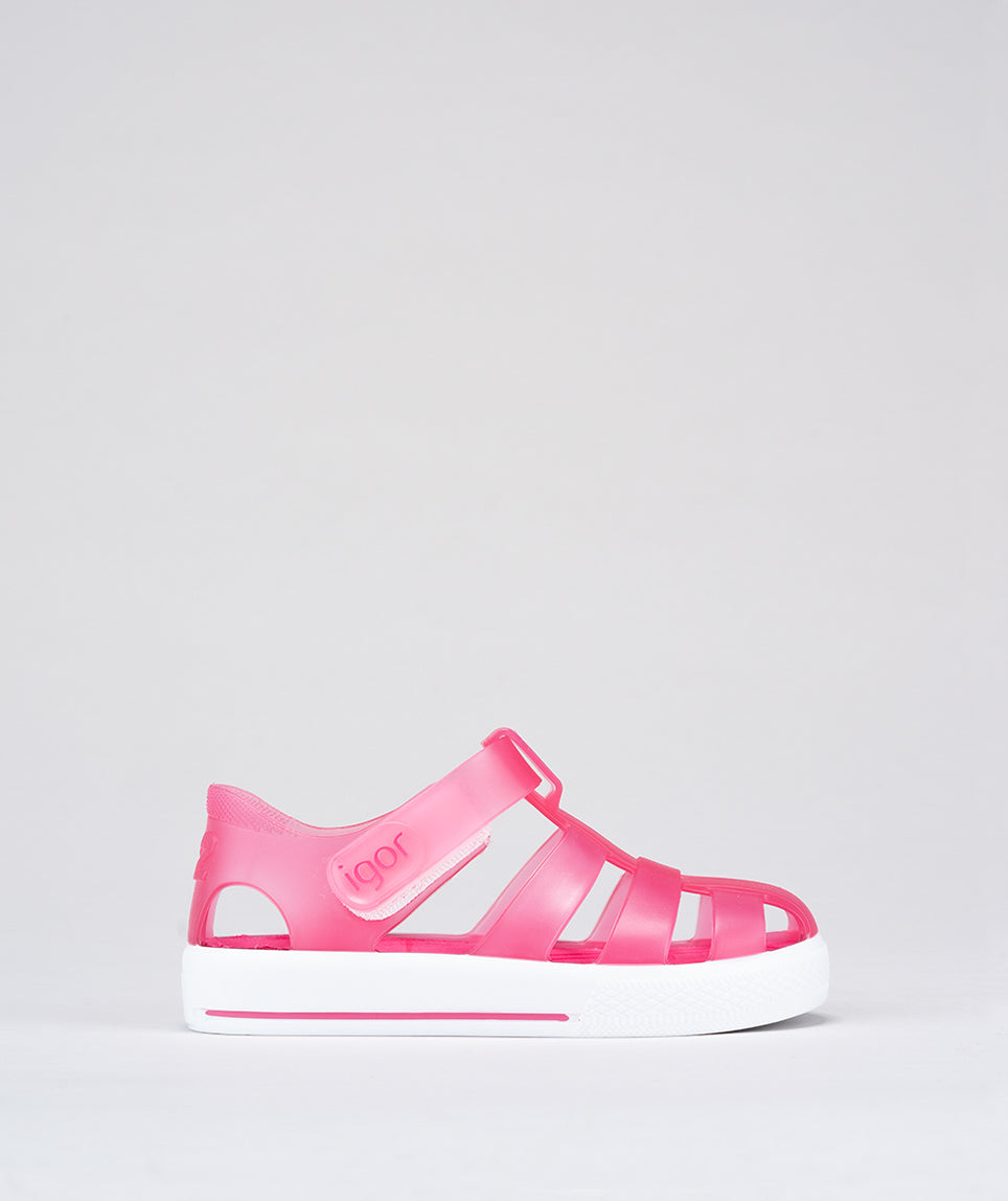 IGOR Star Velcro Jelly Sandals, Pink