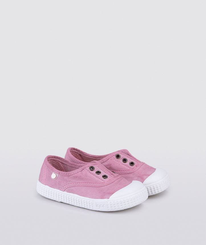 IGOR canvas tennis shoes, breathable in dusty rose color. Light tennis shoes for adventurous little feet .Provided by local family online store Greenmont Kids.