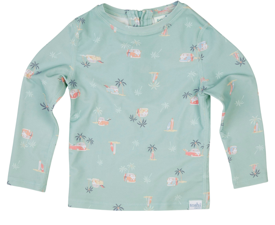 Swim Kids(3-7 years) Rashie Long Sleeve Half Zip Uluwatu