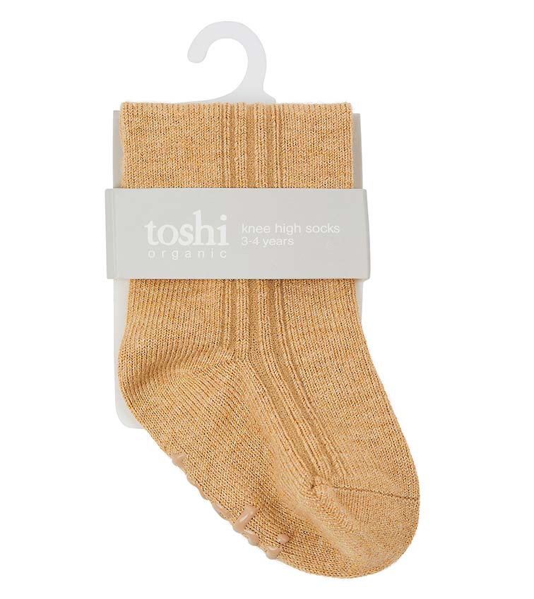 Organic cotton knee-high socks Dreamtime Copper