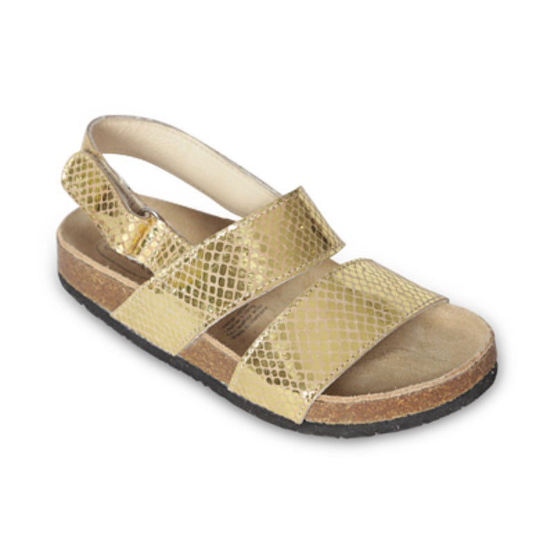 Old Soles Girls Leather Sandals in Gold Snake