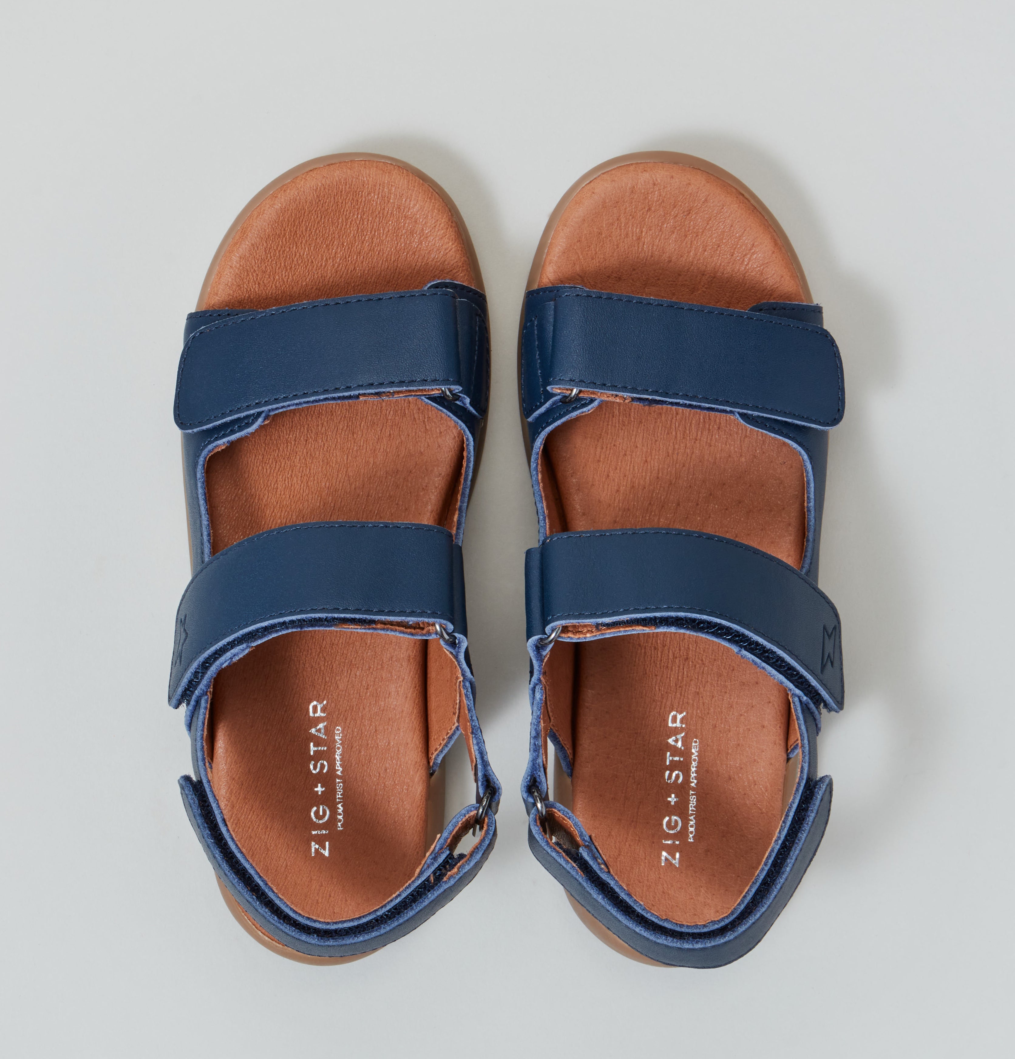 SOLAR strap sandal, Navy, zig + star