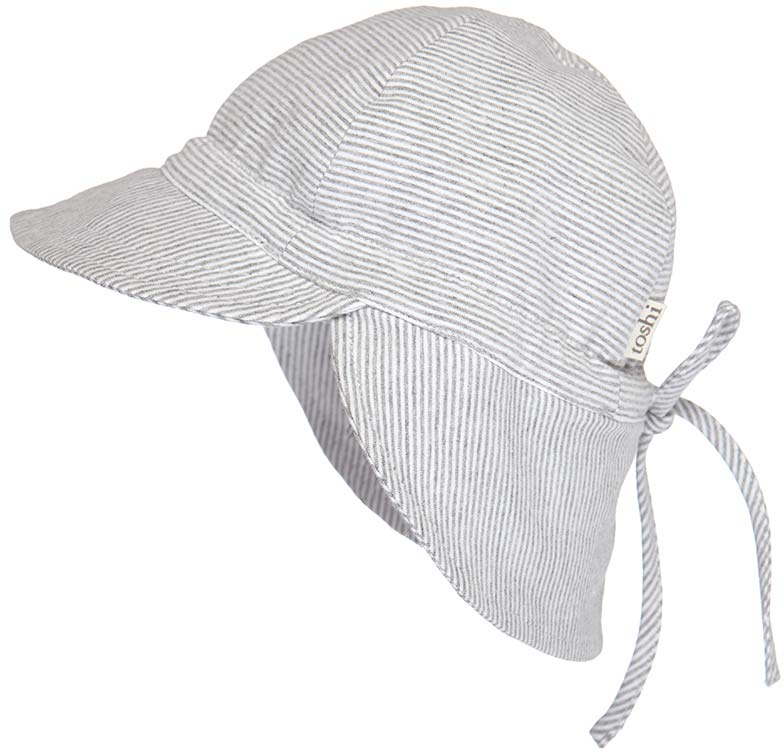 Cotton Baby Flap Cap Dove Grey