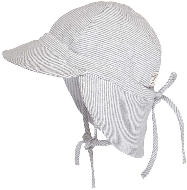 Cotton Baby Flap Cap Dove Grey
