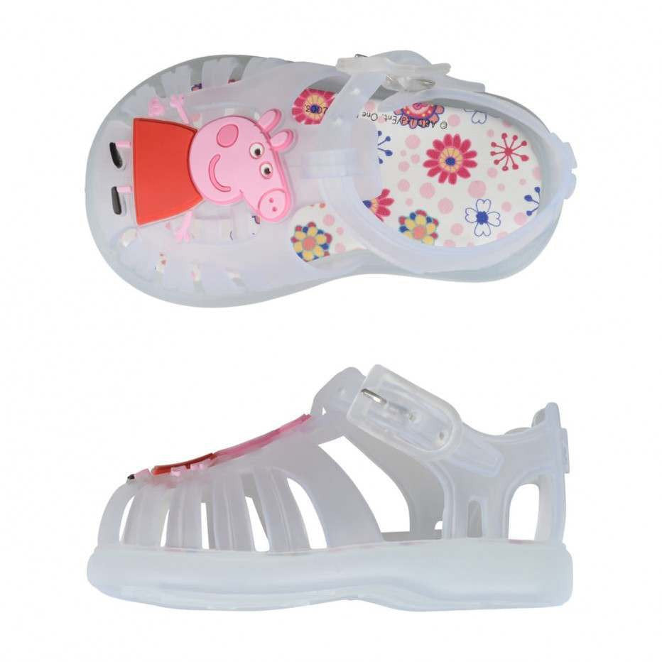 IGOR limited edition PEPPA Pig & George Pig Jelly Sandals, Tobby, white