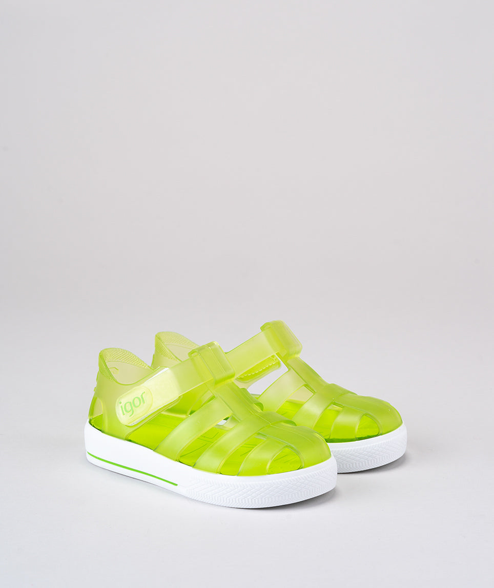 IGOR Star Velcro Jelly Sandals, Pistachio green