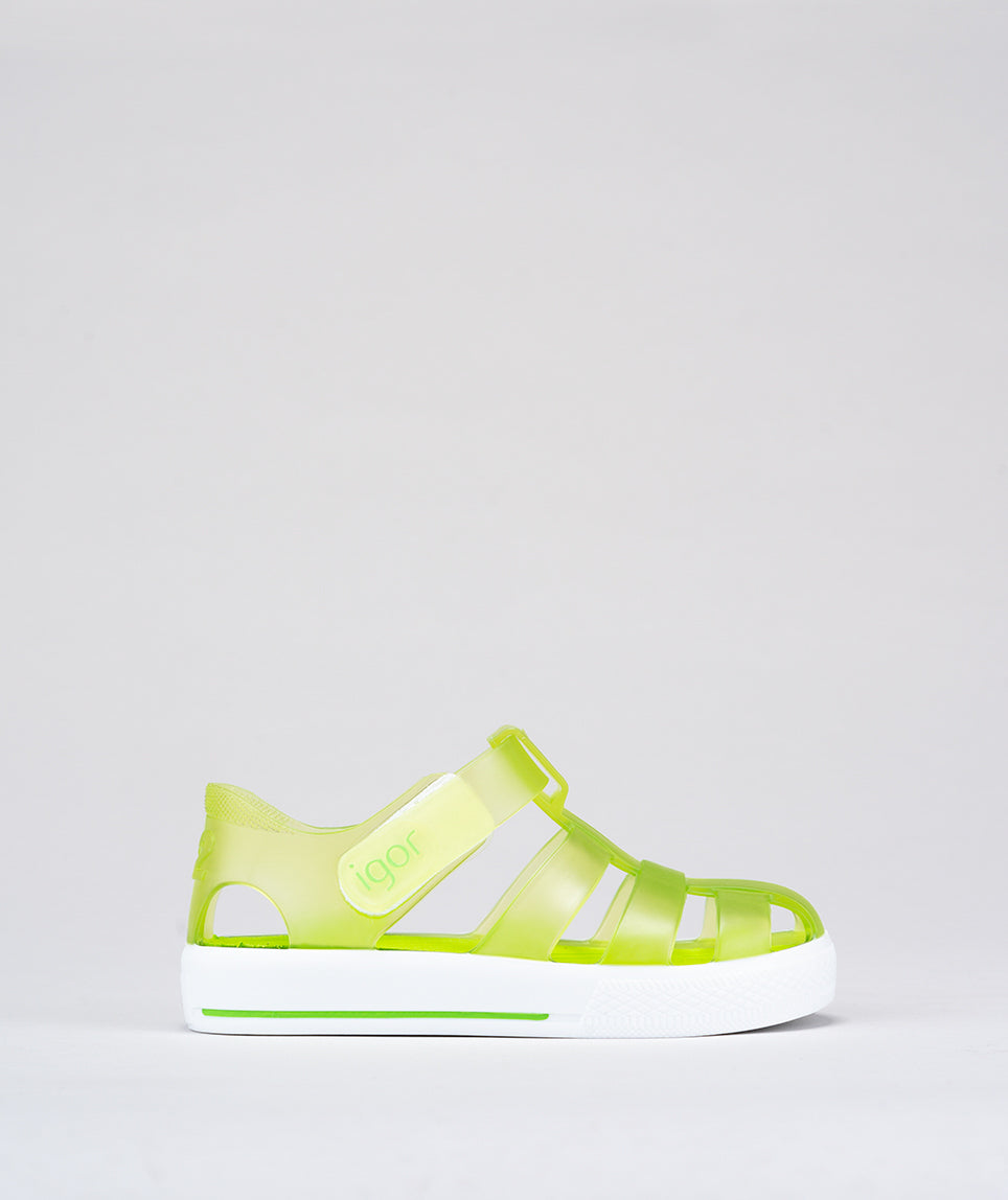 IGOR Star Velcro Jelly Sandals, Pistachio green